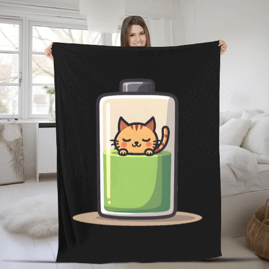 Cat Nap Battery Fleece Blankets