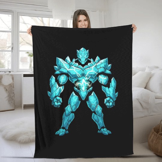 Crystal Golem Cartoon Fleece Blankets