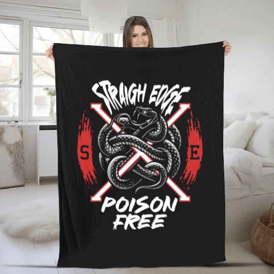 Straight Edge Vegan, Against Drugs, Punk Fleece Blankets