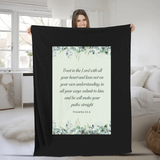 Proverbs 35-6 Bible Verse Christian Wall Art Fleece Blankets