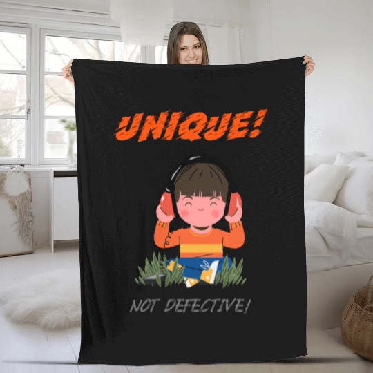 Unique Not Defective Autism Advocacy Fleece Blankets