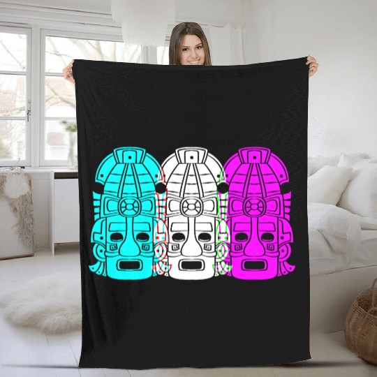 Mayan And Aztec Symbol Aztec Inca Fleece Blankets