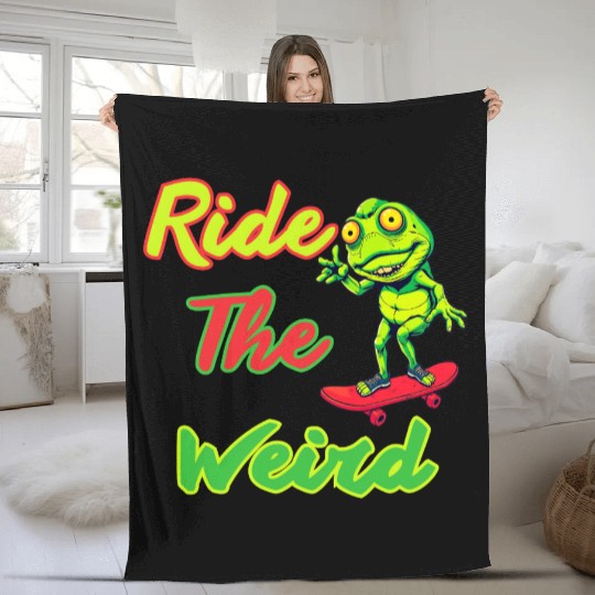 Ride the Weird, Frog, Funny, Fleece Blankets Design ,
