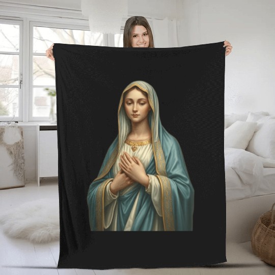 Madonna and Child Divine Embrace Fleece Blankets