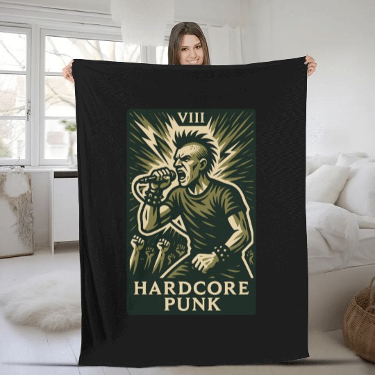 Hardcore Punk (Card VIII) Fleece Blankets