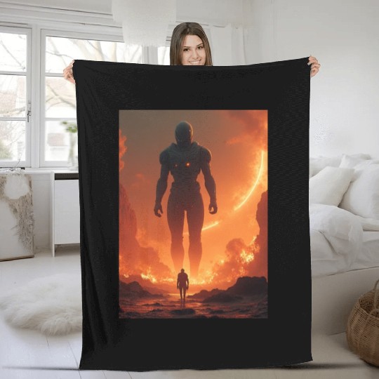 Giant Alien Overwatch Scene Fleece Blankets