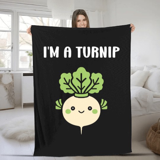 Turnip Character Illustration Fleece Blankets