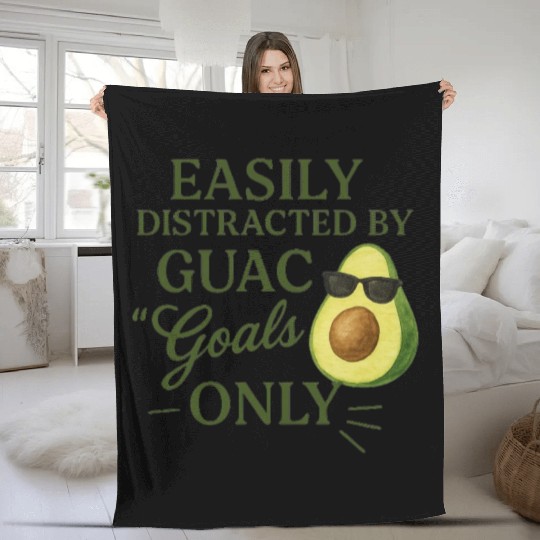 easily distracted by guac goals only AI 1 Fleece Blankets