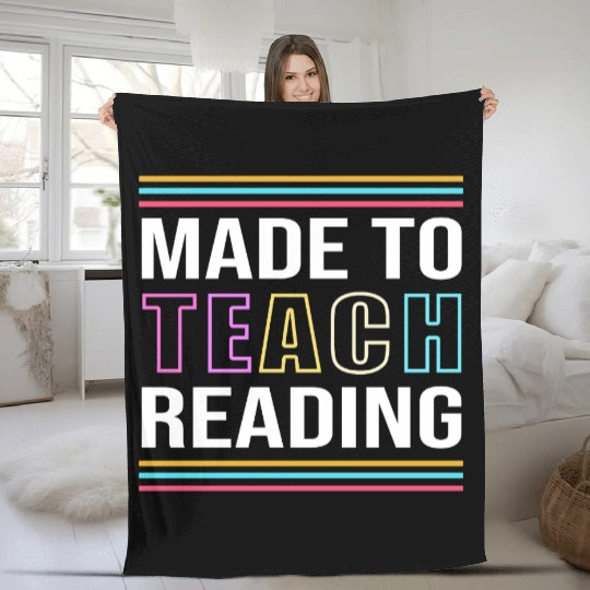 Back To School Reading Teacher Fleece Blankets