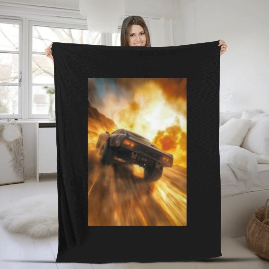 Muscle Car in Firestorm Drift Fleece Blankets
