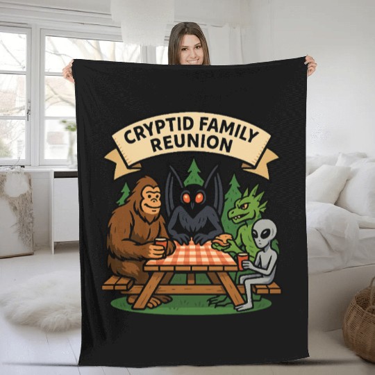 Cryptid Family Reunion Fleece Blankets