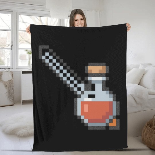 Pixel Art Vampire Potion Design Fleece Blankets