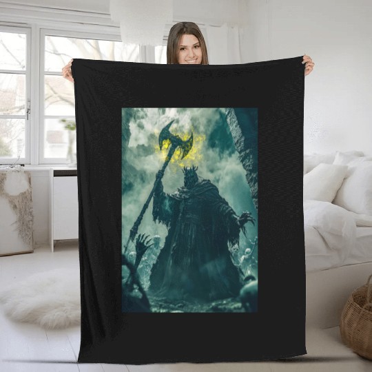 Dark Necromancer Rises Fleece Blankets