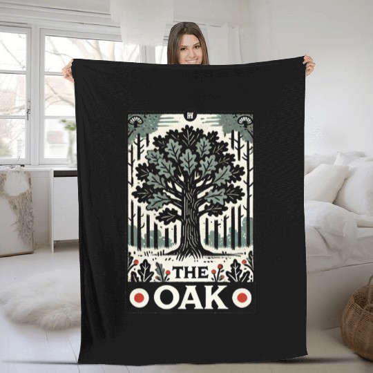 The Oak Tree Tarot Card Fleece Blankets