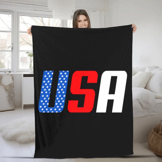 Stars and Stripes USA Flag Design Fleece Blankets