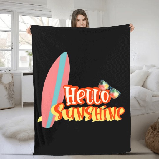 Hello Sunshine Summer Vibes  Fleece Blankets