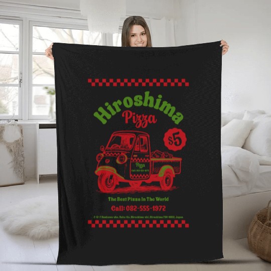 Japanese Pizza Club Fleece Blankets