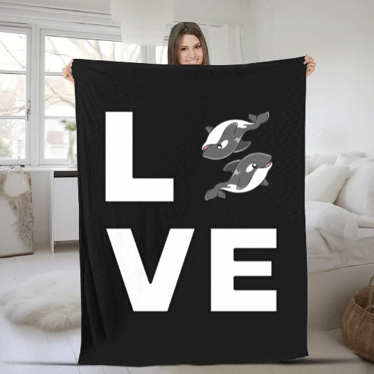 Love Orca Lover Killer Kids Boys Girls Men Women Fleece Blankets