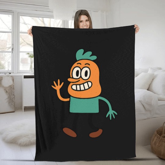 Whimsical Carrot Character Illustration Fleece Blankets