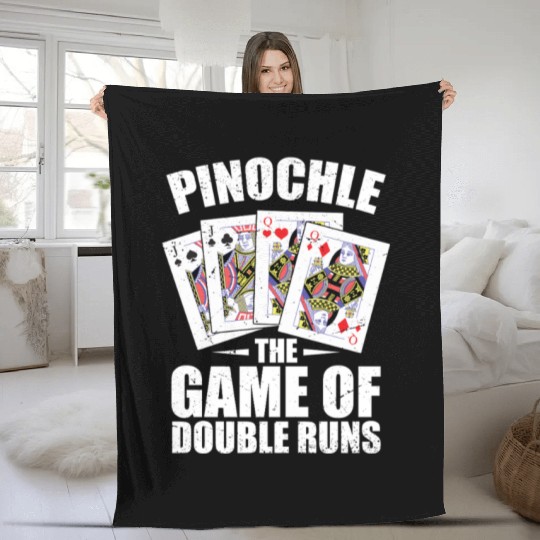 Pinochle And Penuchle Gift Men Women Card Games Fleece Blankets