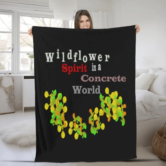 Wildflower Spirit in a Concrete World Fleece Blankets