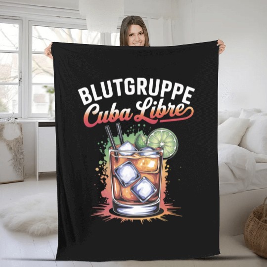 Blutgruppe Cuba Libre Cocktail Bartender Fleece Blankets