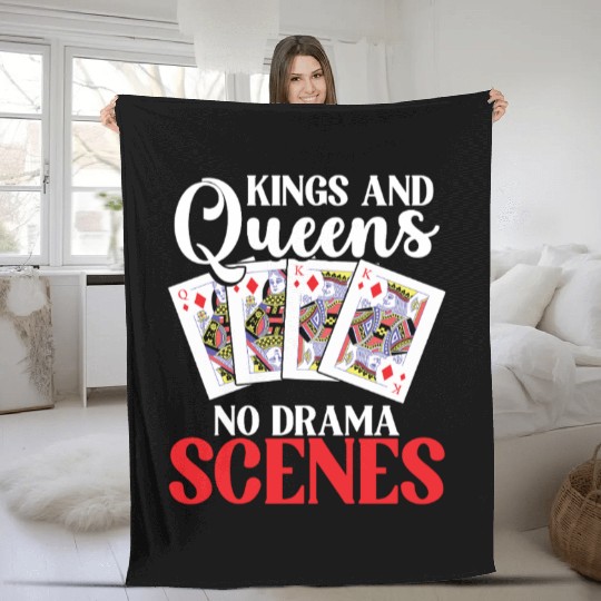 Pinochle Trick Taking Game Drama King Queen Fleece Blankets