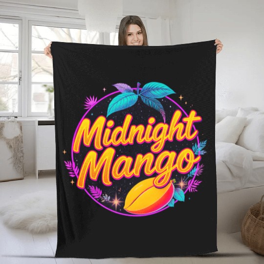 Nighttime Mango Bright Design Fleece Blankets