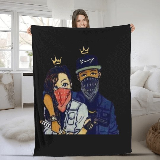 Urban Rebels Masked Duo Fleece Blankets Design