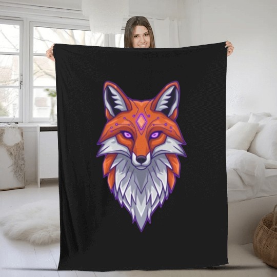 Alpha Fox Fleece Blankets