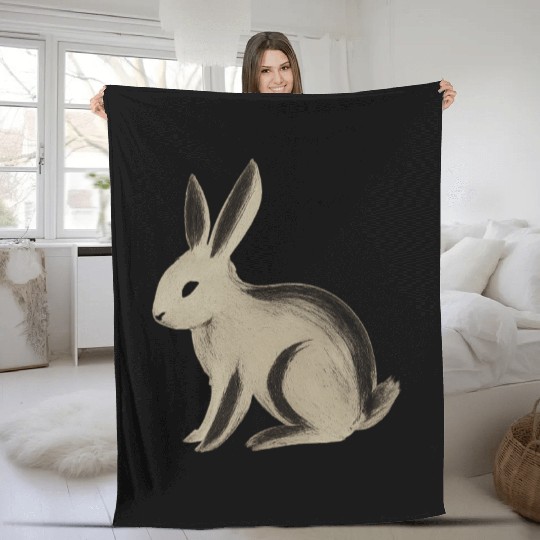 Stillness Before the Spring – Minimalist Rabbit Fleece Blankets