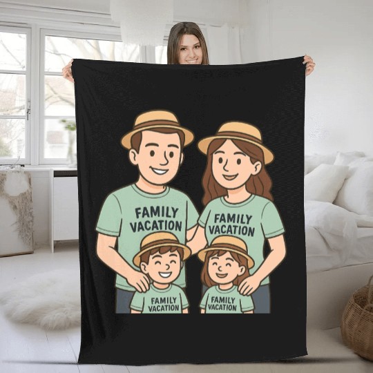 Family Vacation Matching Fleece Blankets