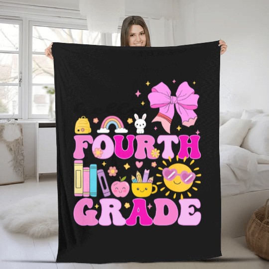 Hello Fourth Grade, Preppy Back to School Fleece Blankets
