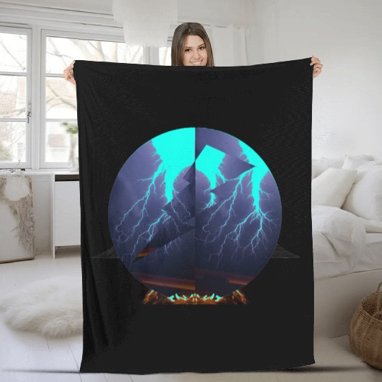 Royal Blue Lightning Fleece Blankets