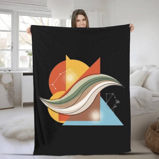 Abstract Geometric Nature Motif Fleece Blankets
