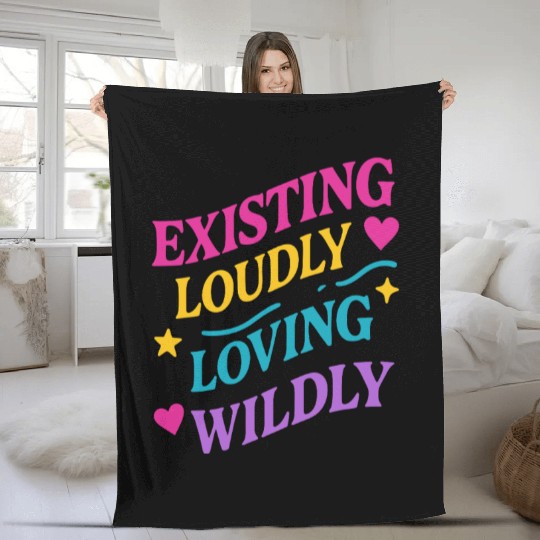 Queer Pride Queer Joy LGBTQ+ Affirmation Trans Fleece Blankets