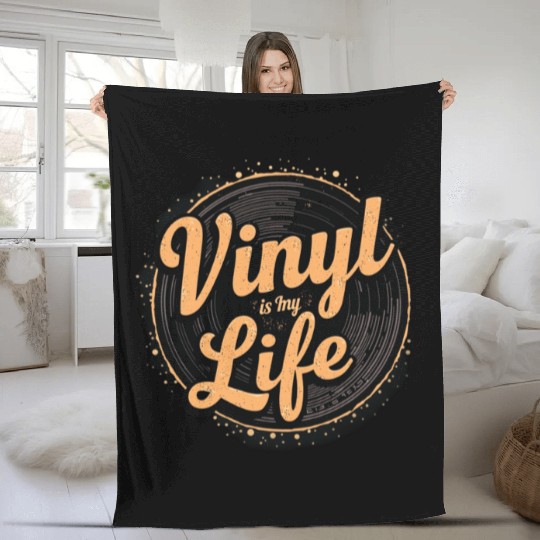 Vinyl is My Life Fleece Blankets