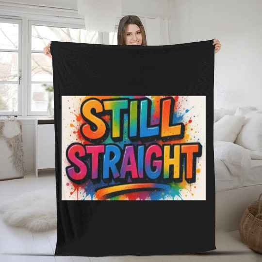 Still Straight Multi Colors Fleece Blankets