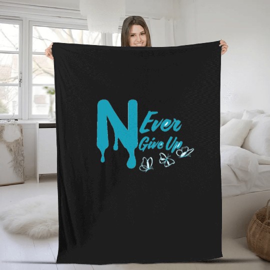 IMG Never give up Fleece Blankets