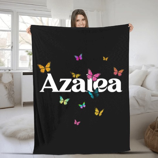 AZALEA - beautiful girl name with cute butterflies Fleece Blankets