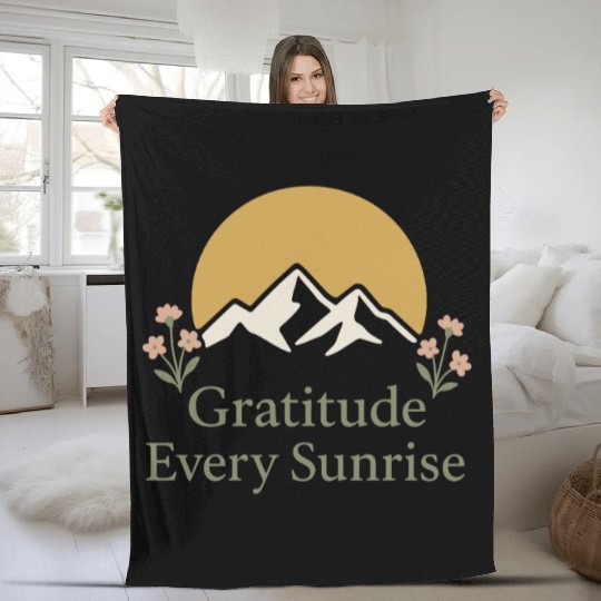 Gratitude Mindfulness Positive Affirmation Daily Fleece Blankets