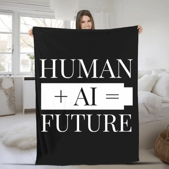 Human AI Future Fleece Blankets