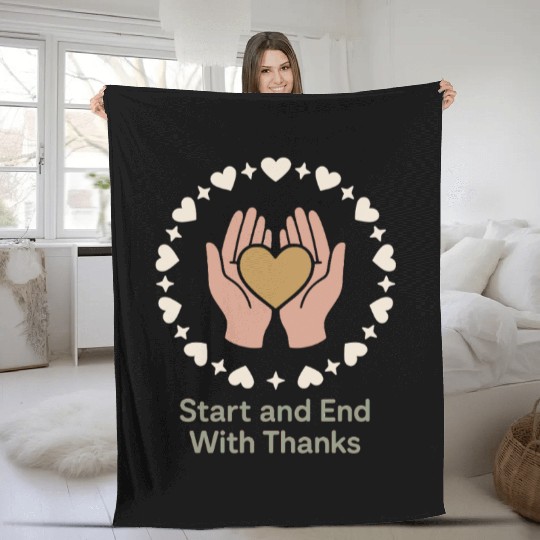 Gratitude Mindfulness Positive Affirmation Daily Fleece Blankets