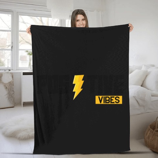 Positive Vibes Only – Motivational Lightning Bolt  Fleece Blankets