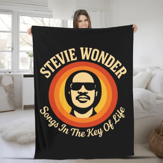 Stevie Wonder Fleece Blankets rtro vintage Songs in the