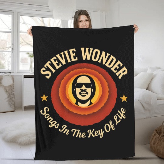 Stevie Wonder Fleece Blankets rtro vintage Songs in the