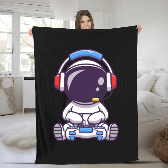 Galactic Gamers Alien Cartoon Design Fleece Blankets