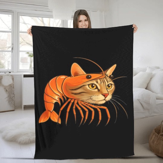 Trippi Troppi Italian Brainrot – Funny Shrimp Cat  Fleece Blankets