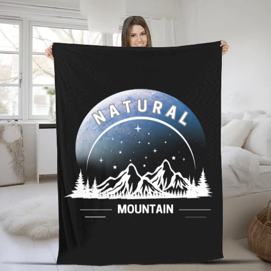Natural Mountain Wilderness Design Fleece Blankets