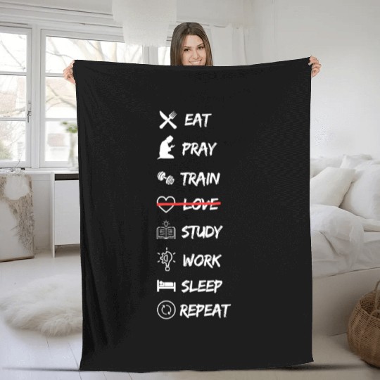 No Time for Love – Work, Gym & Money Motivational Fleece Blankets